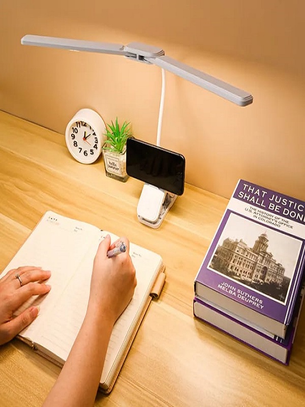 Rechargeable 360° Flexible LED Table Lamp – Dual Head Study and Reading