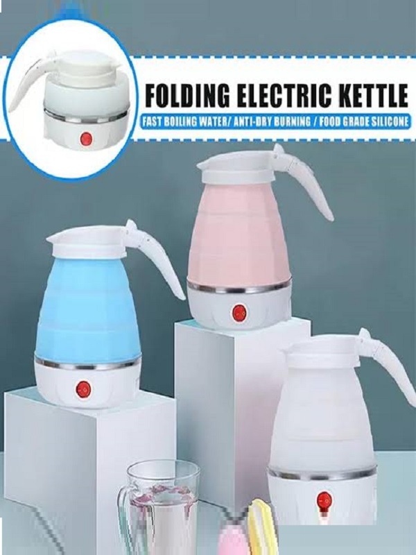 Folding Electric Kettle 600ML - Compact Travel Silicon Kettle