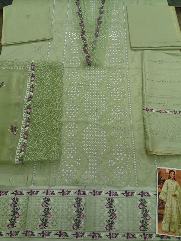 Cotton Lawn Heavy Embroidered Dress With Chiffon Embroidered Dupatta (Unstitched) (DRL-2451)