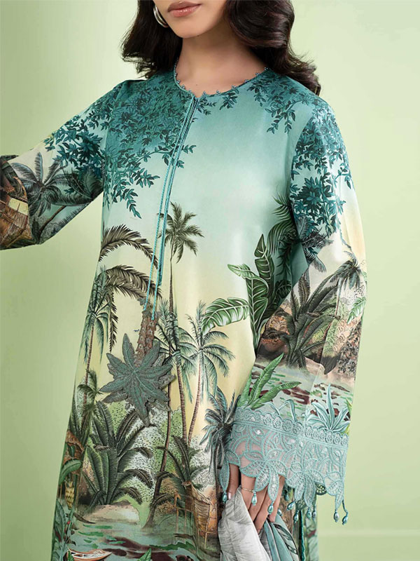 M Print Embroidered Lawn Dress With 4 Sided Chiffon Embroidered Dupatta (Unstitched) (DRL-2453) 