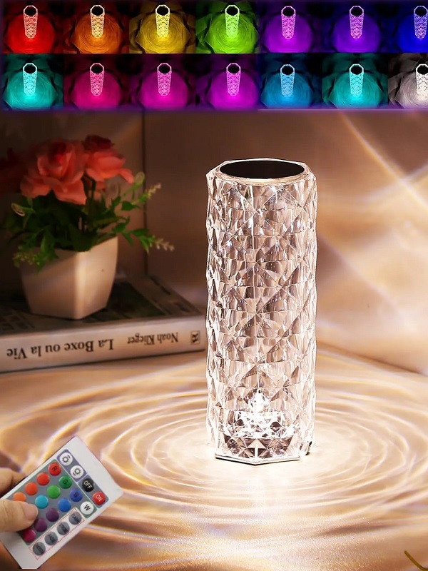 LED Crystal Lamp Rose Crystal Diamond Table Lamp