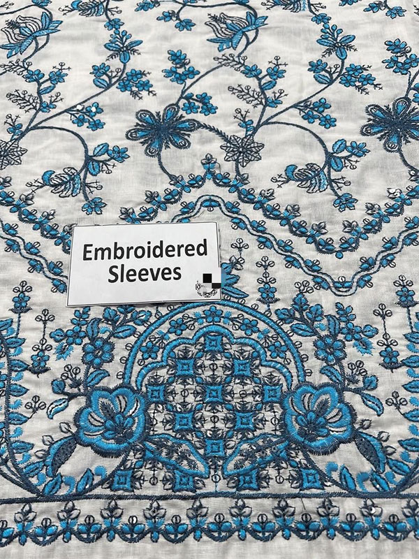 Elegent Heavy Embroidered Lawn Dress With 4 Sided Heavy Embroidered NET Dupatta (Unstitched) (DRL-2455)