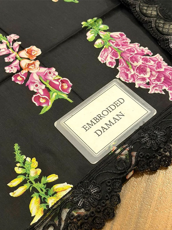All-Over Print Heavy Embroidered Lawn Dress Design with Embroidered Chiffon Dupatta (Unstitched) (DRL-2462)
