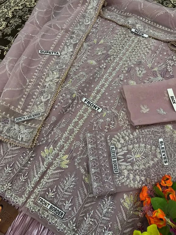 ORGANZA Heavy Hand Work Embroidered Wedding Dress With Organza Heavy Embroidered Dupatta With Inner (Unstitched) (CHI-1107)