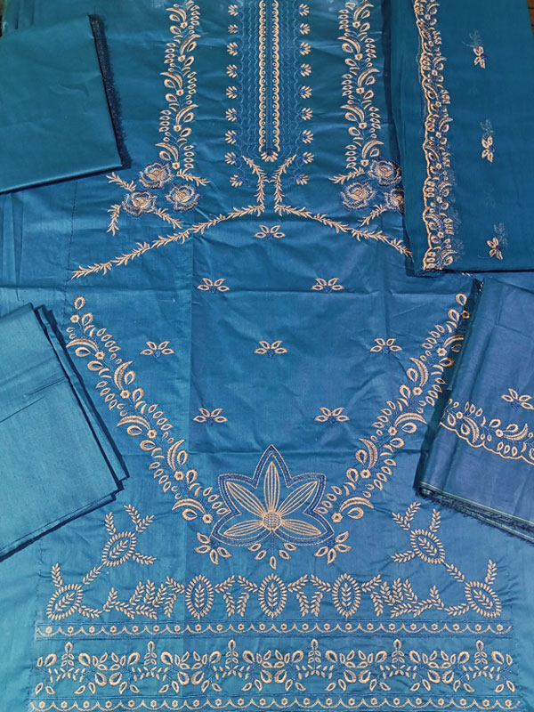 Luxury Cotton Lawn Embroidery Dress Chiffon Embroidery Dupatta (Unstitched) (DRL-2484)
