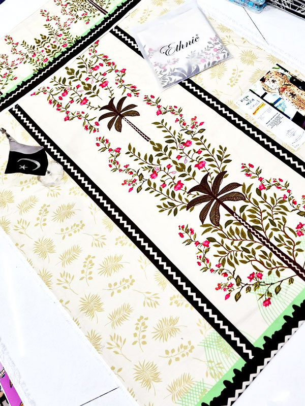 Ethnic Trending Design Viscous Slub Digital Printed Long Kaftan Shirt (Unstitched) (DRL-2489)