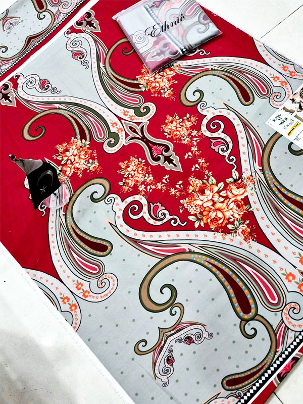 Ethnic Kafta Viscous Slub Digital Printed Long Kaftan Shirt (Unstitched) (DRL-2490)