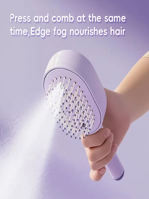 Electric Steam Hair Straightening Brush – Rechargeable Detangler with Water Spray for Long & Short Hair
