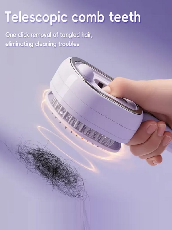 Electric Steam Hair Straightening Brush – Rechargeable Detangler with Water Spray for Long & Short Hair