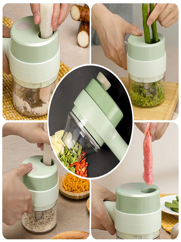 4 in 1 Electric Vegetable Cutter – Multifunctional Chopper, Slicer & Grater
