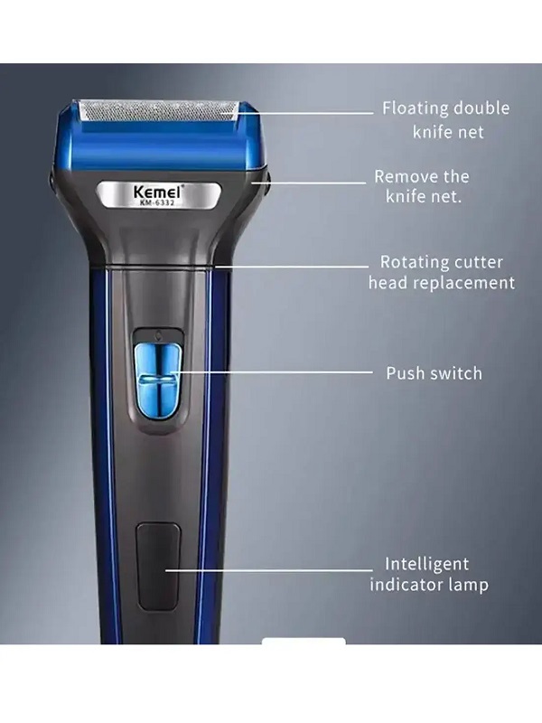 Kemei KM-6332 3 in 1 Grooming Kit – Rechargeable Trimmer for Beard, Hair & Nose
