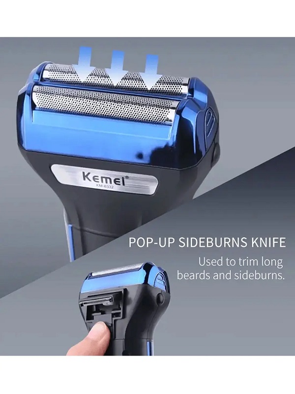 Kemei KM-6332 3 in 1 Grooming Kit – Rechargeable Trimmer for Beard, Hair & Nose