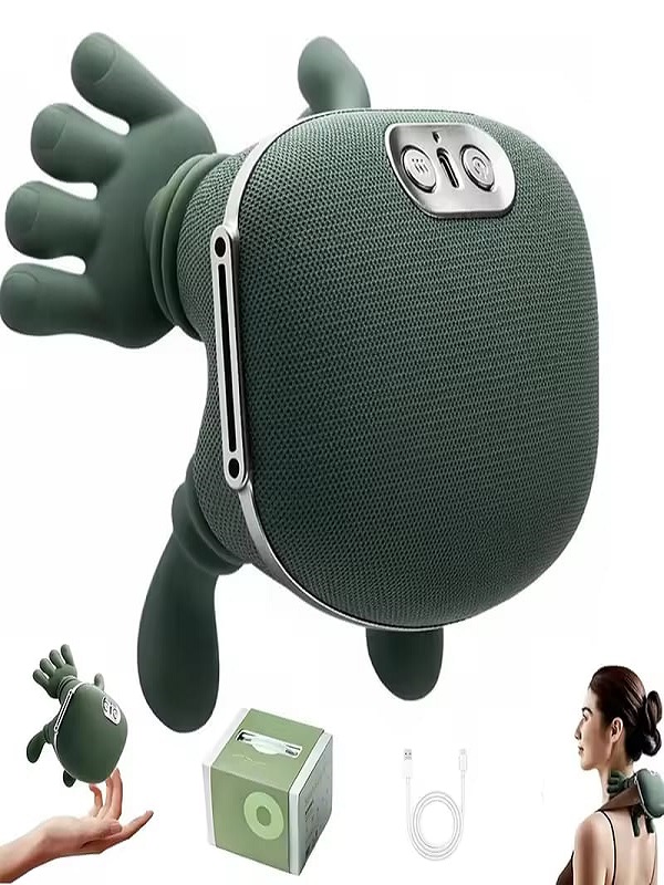 Portable Neck and Shoulder Massager with Heat – Cordless 5-Finger Kneading Massager