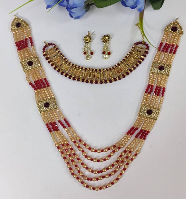 Elegent Design Mala Necklace Set With Earring For Women (PS-480)
