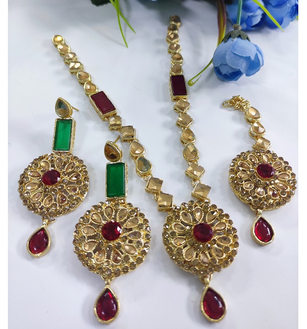 Turkish Jewelry Set Earing and Matha Patti (ZV:3690)