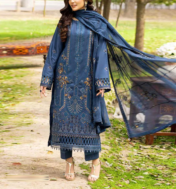 2 PCs Heavy Embroidered Lawn Dress (Unstitched) (DRL-1513)	