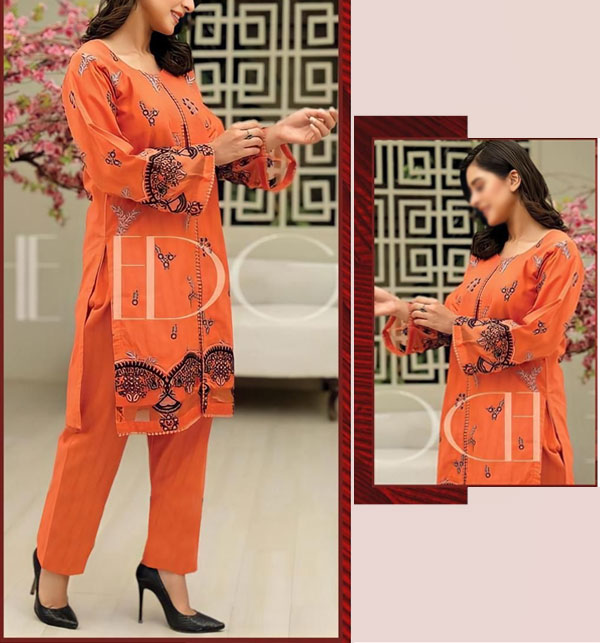 Latest Lawn Heavy Embroidered Dress 2 PCs Suite (Unstitched) (DRL-1632)	