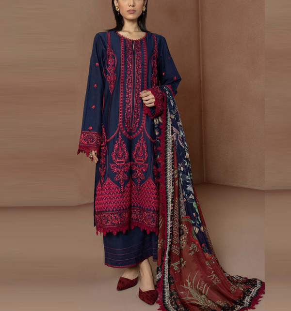 2 Pcs Lawn Embroidered Dress (UnStitched) (DRL-1421)	