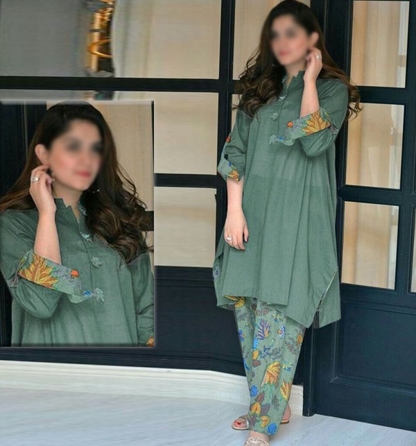 Luxury Lawn Fully Embroidered Dress Embroidery Trouser 2 Pcs (UnStitched) (DRL-1443)