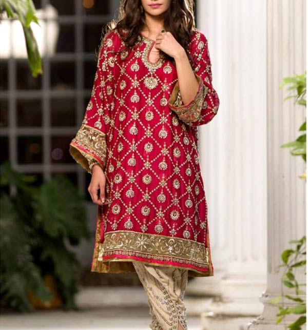 2 PCS Linen Embroidered Dress 2021 with Embroidered Trouser (LN-234)