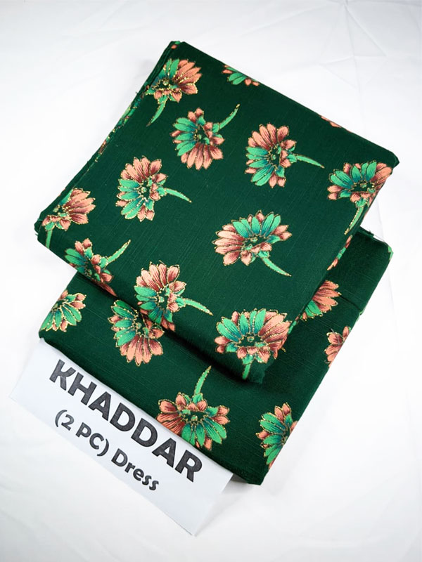 2 PCs Printed Khaddar Dress With Printed Khaddar Trouser (Unstitched) (KD-250)	