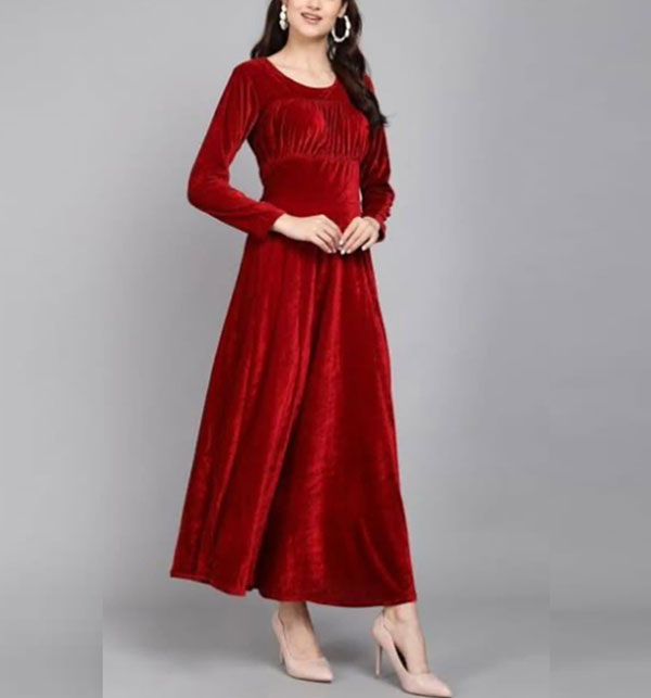 Velvet Long Frock at Rs 2500/piece