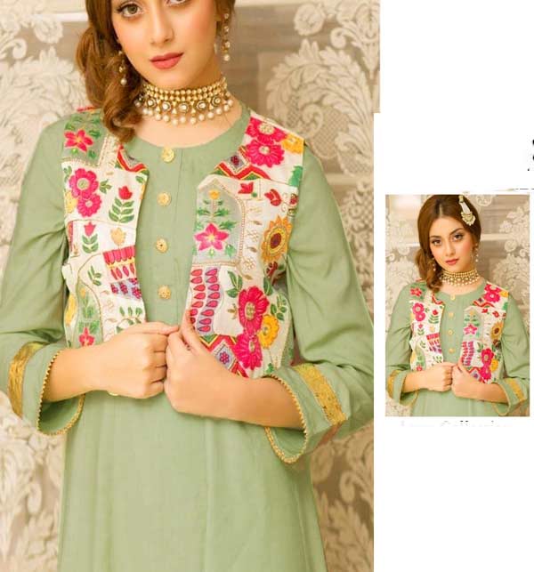 Lawn Full Embroidery Kotti Style Suit Unstitched 2 Piece (UnStitched) (DRL-1286)