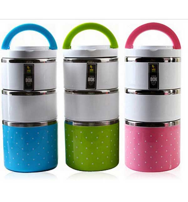 3 Layer Hotpot Lunch Box Stainless Steel Tiffin Hot Box For Office (LB-15)