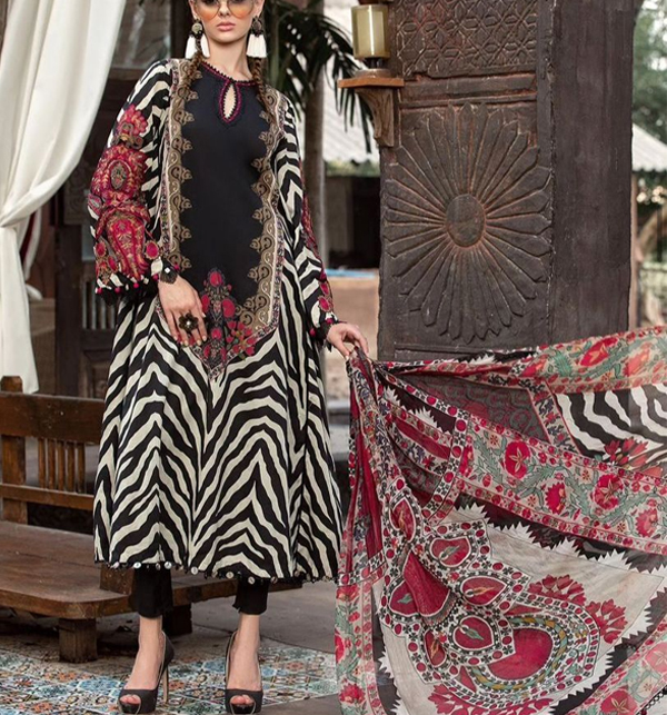 Digital Printed Linen Dress With Digital Printed Diamond Dupatta  (UnStitched) (LN-371) Online Shopping & Price in Pakistan