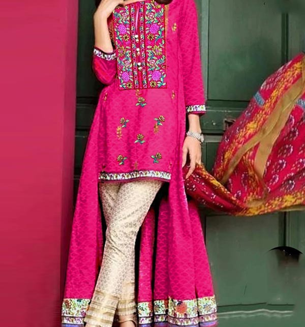 AZADI SALE Lawn Full Heavy Embroidered Dress With Chiffon Dupatta (Unstitched) (DRL-1275)