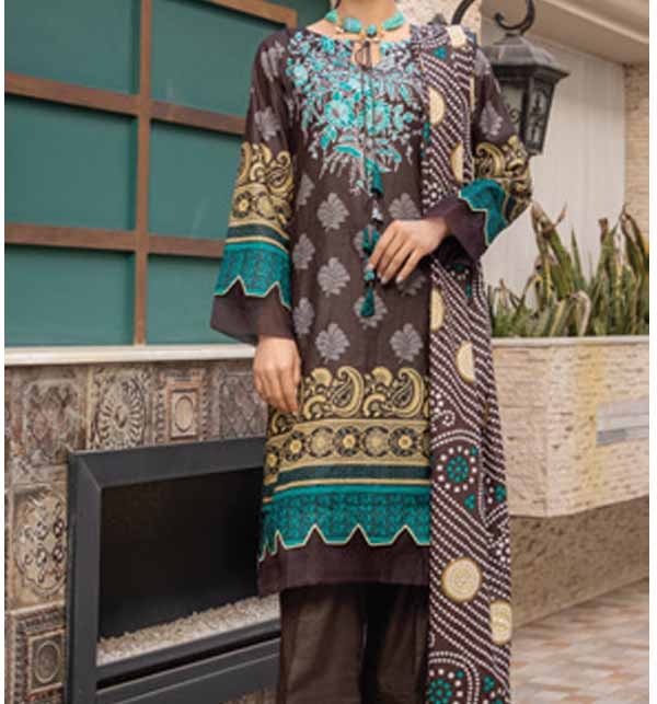 ORIGNAL Anum Printed Lawn By Alzohaib Lawn Dupatta (ANL-07)