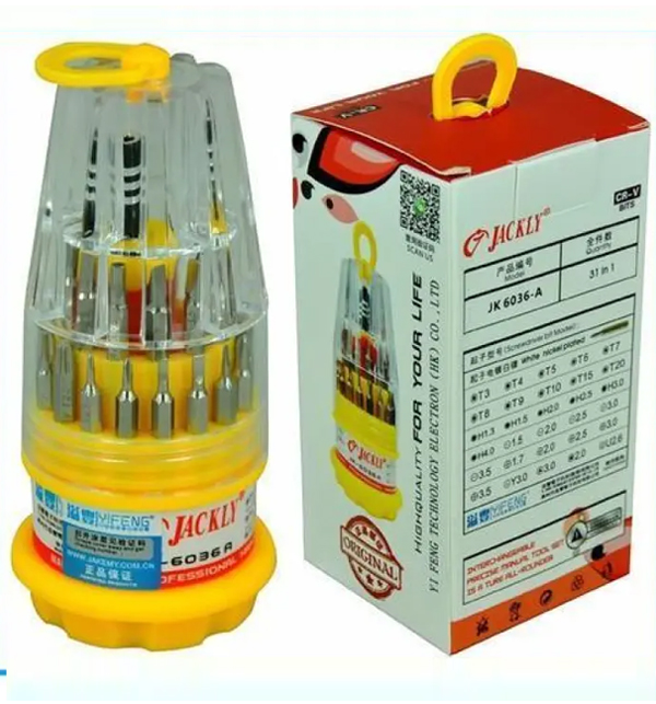 31-in-1 Screwdriver Tool Set For Precision Instrument- Yellow