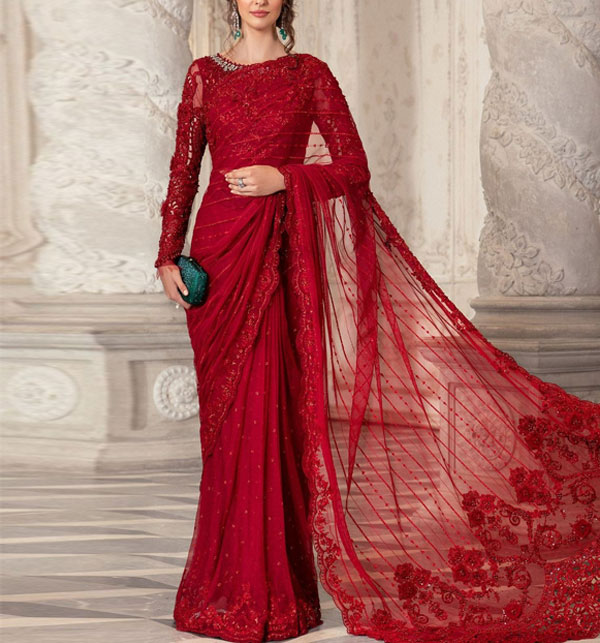 Best Pakistani Saree Designs For Bridals In 2023-24 | Saree designs,  Fashion, Victorian dress