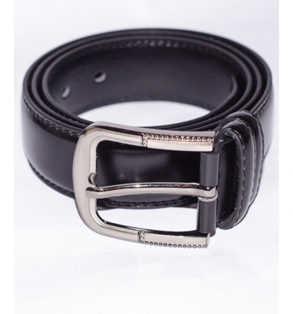 Artificial Black Leather Belt for Men (MB-02)