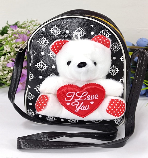 Baby Cartoon Teddy Bear Mini Backpack for Girls - Black (KB-13)