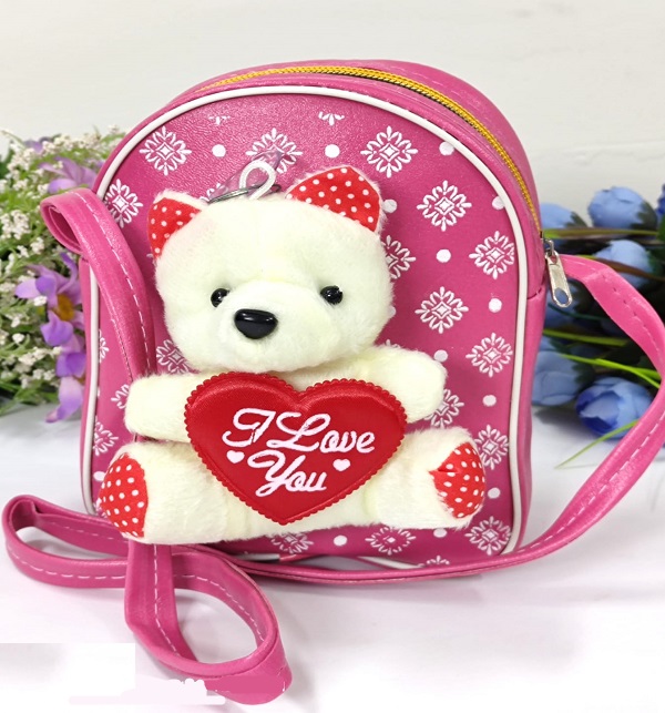 Baby Cartoon Teddy Bear Mini Backpack for Girls - Pink (KB-12)