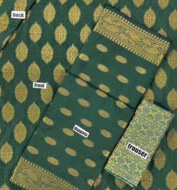 Banarsi Style Cotton Jacquard Suit with Jacquard Dupatta  (UnStitched) (DRL-1214)