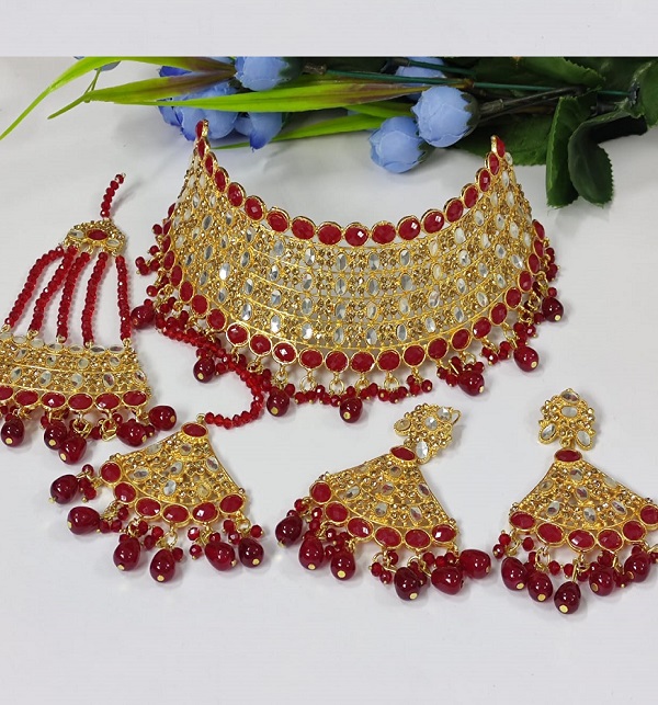 Beautiful Artificial Jewellery Set With Matha Patti & Jhumar (PS-468)