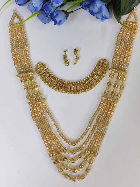 Beautiful Stylish Necklace Set With Pearls Mala & Earrings  (PS-477)