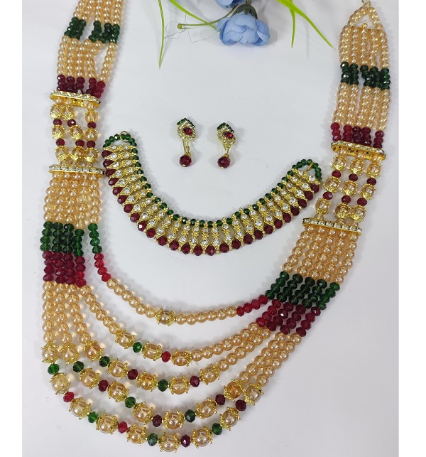 Beautiful Stylish Design Mala Necklace With Earring For Women (PS-506)