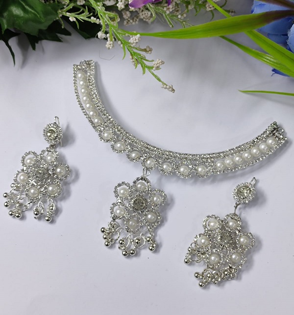 Stylish Silver Jewellery Necklace Set (PS-456)