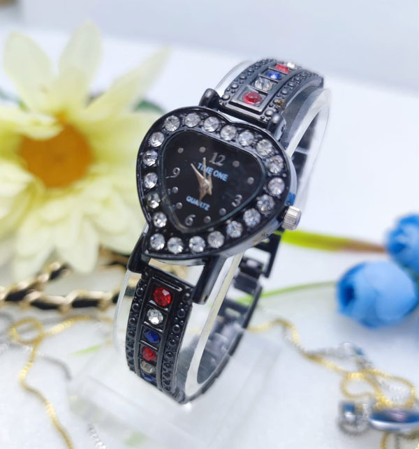 Black Heart Shape Jewelry Watch (ZV:16303)