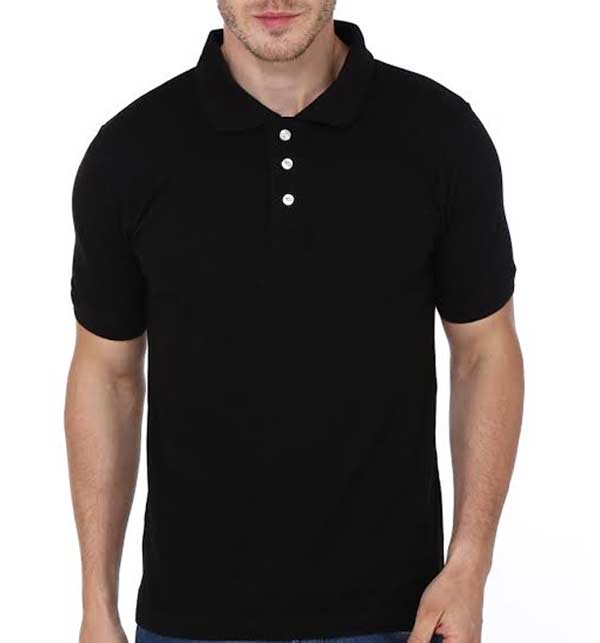 Black Mens Cotton Polo T-Shirts - (DT-17)