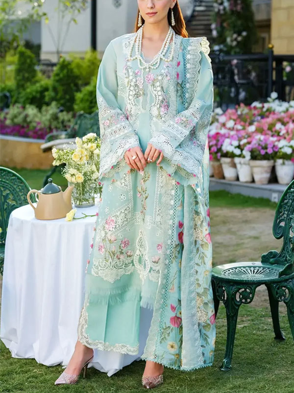 Boring Chicken Karri Lawn Embroidered Dress With Digital Printed Dupatta (Unstitched) (DRL-2438)