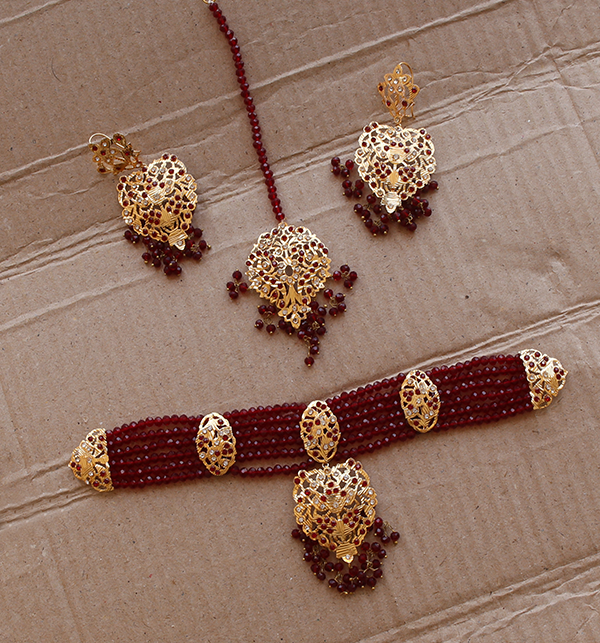 Bridal Hyderabadi Necklaces Set With Earring & Matta Patti (PS-228)