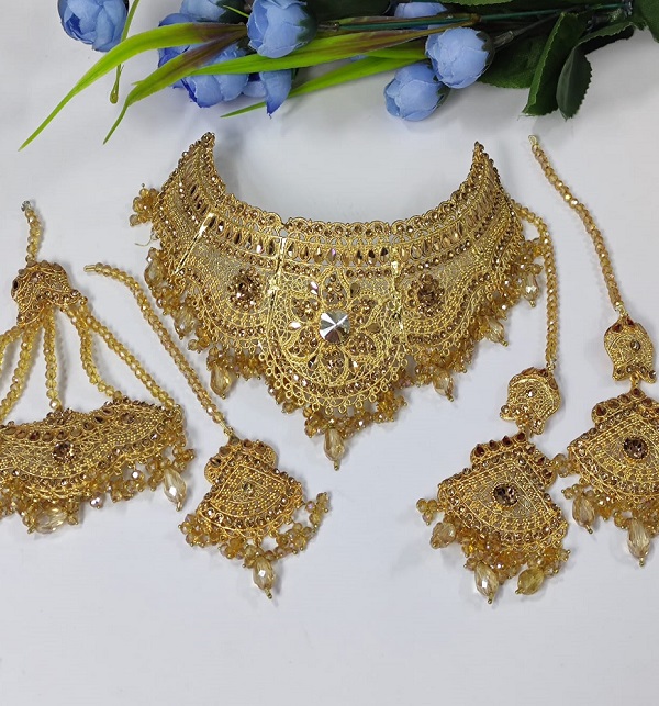Beautiful Bridal Necklace Set With Earring Matha Patti & Jhumar (PS-469)