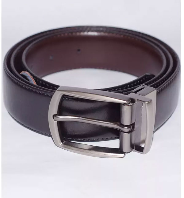 Caliph Hand-Crafted Reversible 2 In 1 Leather Belt For Men Dark Brown (MB-03)