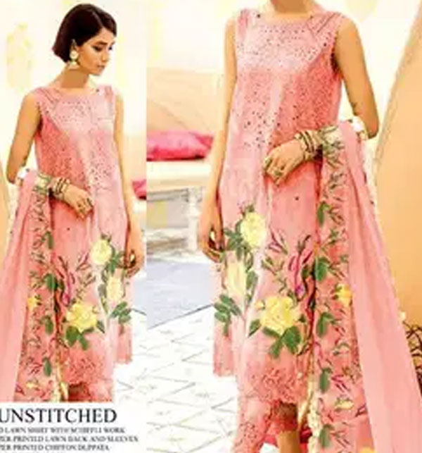 Summer 3PC Lawn Chikenkari Embroidered Shirt - KP1137 main image 1