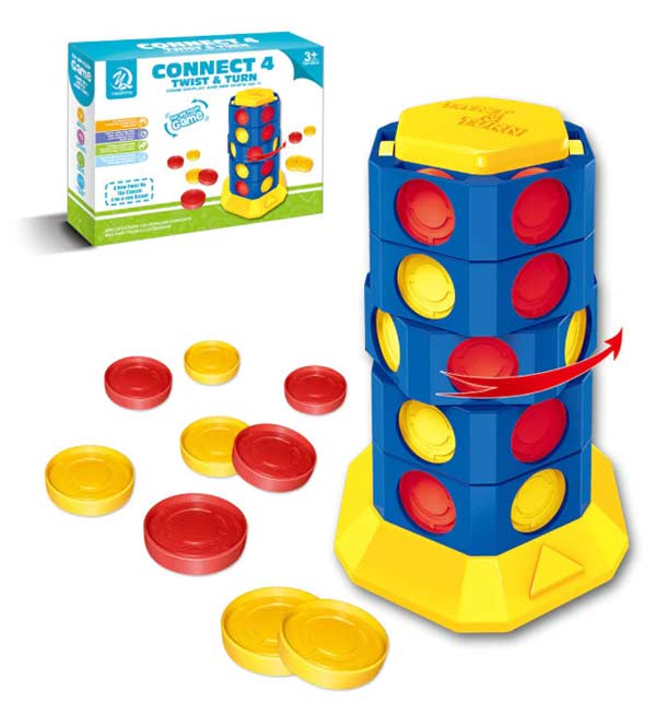 Connect 4 Twist n Turn Game - Multicolour-(K.S.)