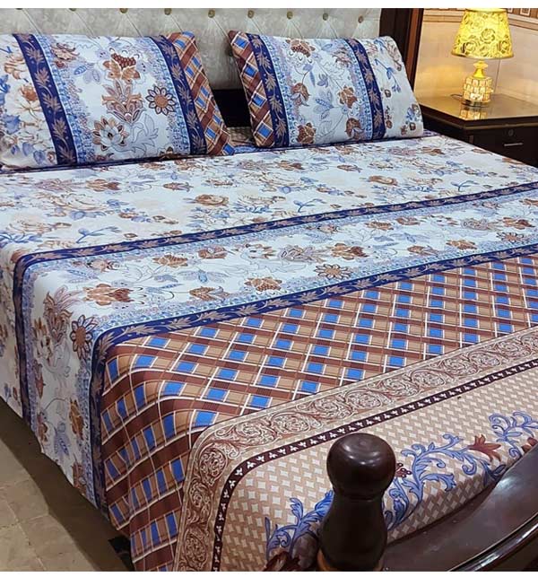 Cotton King size bed sheet With 2 Pillow Covers (BCP-79)